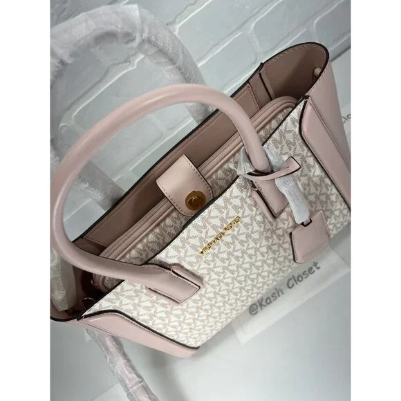 Michael Kors satchel MD purse ipad case kali shoulder bag opticwhite Rose Gold